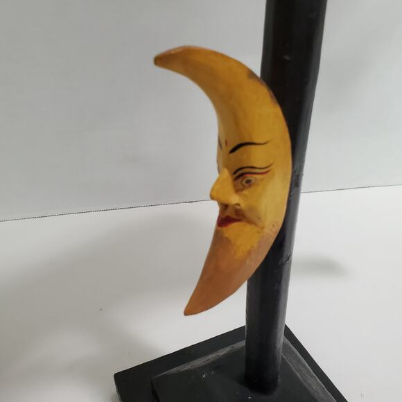 Set of 2 Flying Pig & Cow Jumped Over Moon Carved Wood Figurines Folk Art Vtg? - Picture 16 of 16